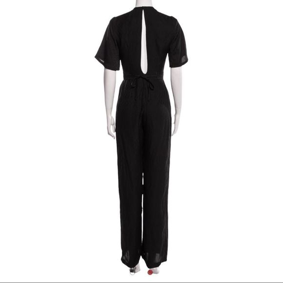 Reformation Black Silk V-neck Jumpsuit - Picture 5 of 8
